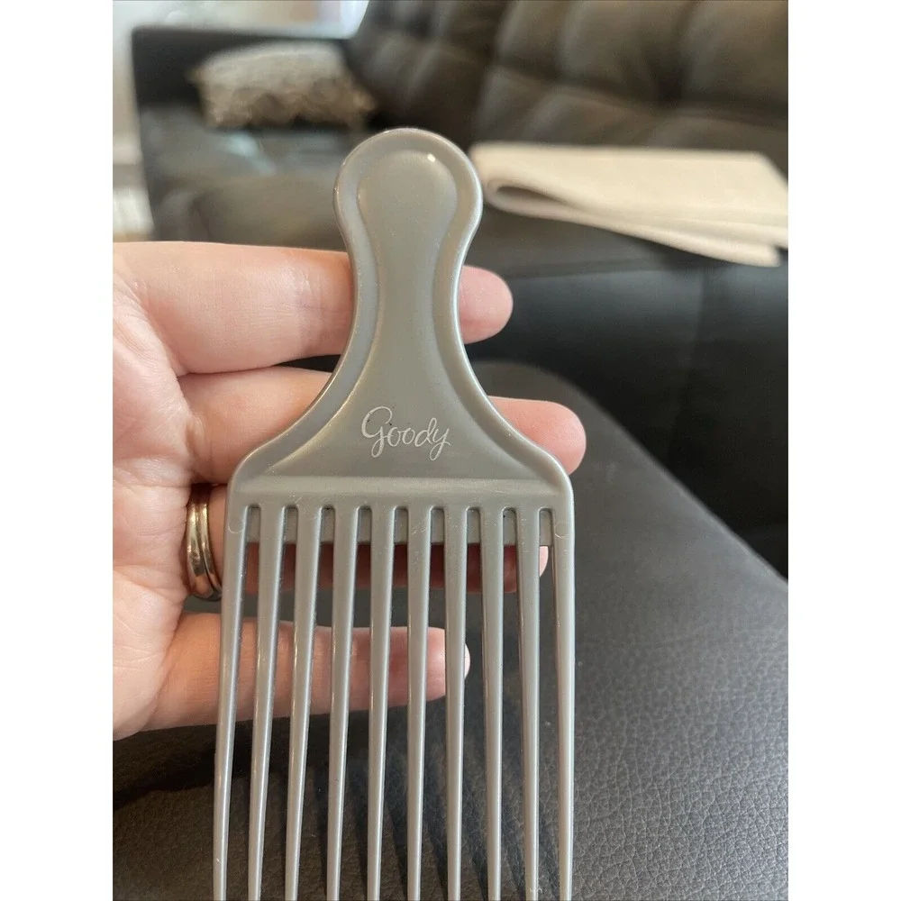 Vtg 90s Goody Plastic Textured Hair Pick Comb Lift Pre Owned Gray‎ Travel Women